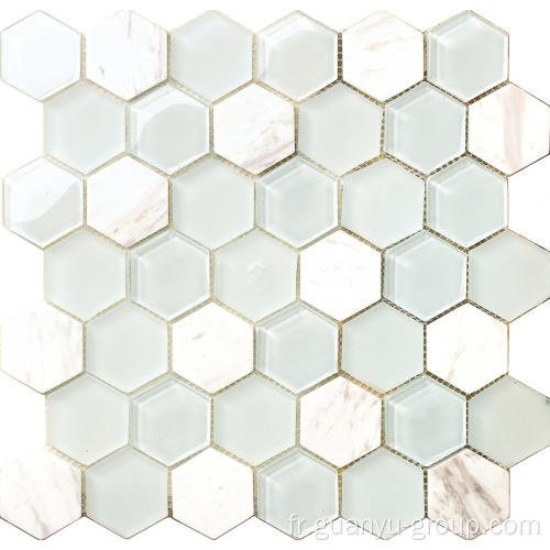 mosaïque de marbre hexagone